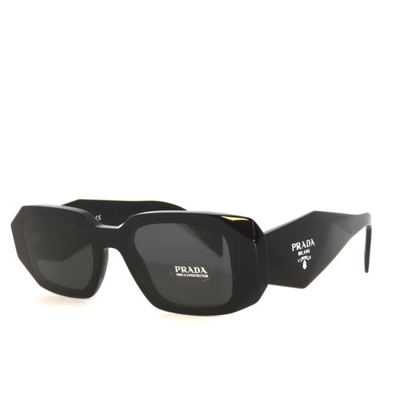 Prada SPR17WS 1AB5S0 Black Gray Dark Gray Sunglasses